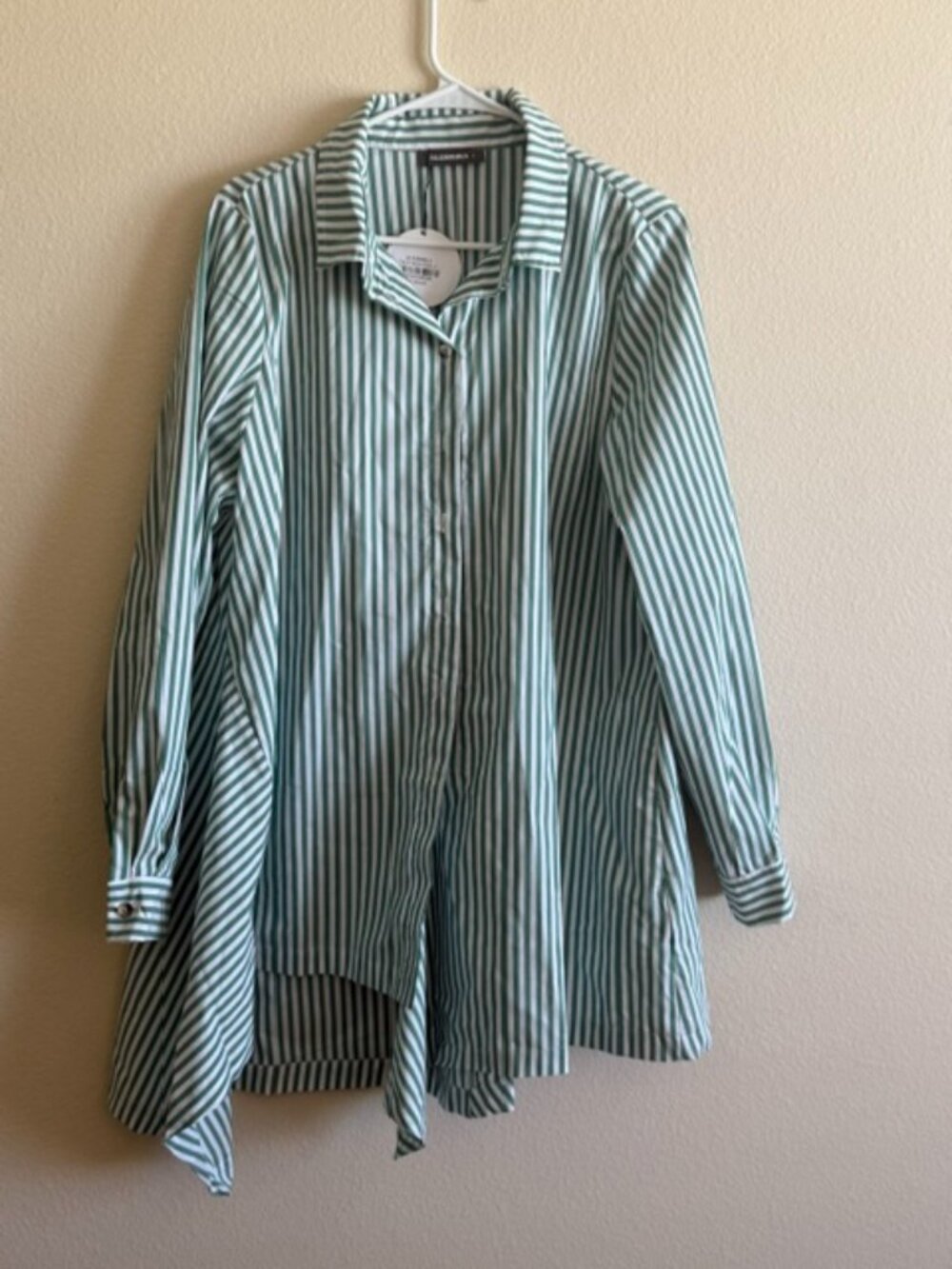 ALEMBIKA JULEP TUNIC SHIRT, GREEN/WHITE STRIPE